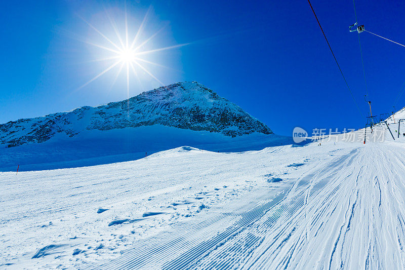 冬季滑雪胜地Hintertux, Tirol，奥地利